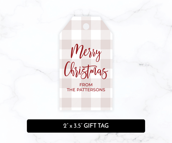 Neutral Plaid • Holiday Gift Tags