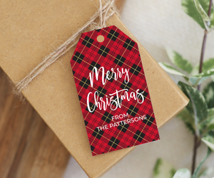 Red Plaid • Holiday Gift Tags