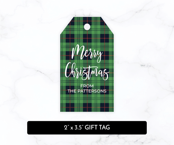 Green Plaid • Holiday Gift Tags