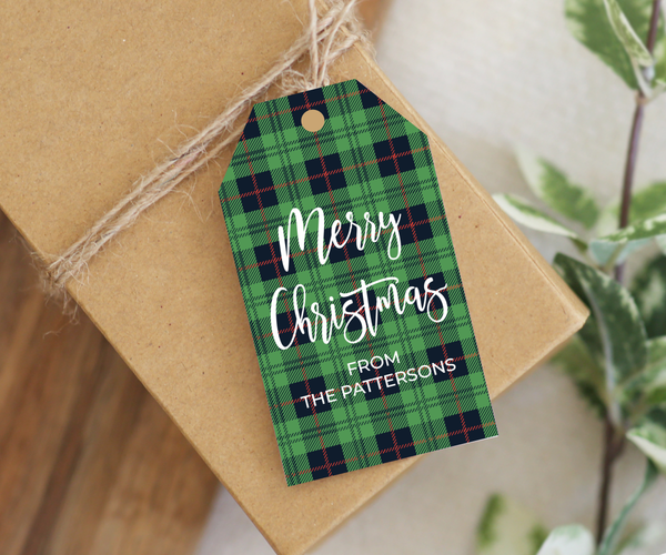 Green Plaid • Holiday Gift Tags