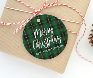 Green Tartan • Holiday Gift Tags