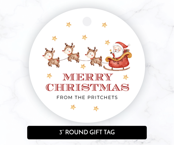Santa's Sleigh • Holiday Gift Tags