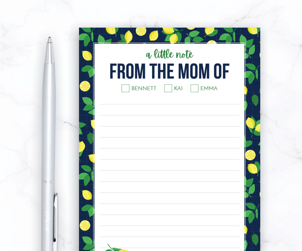 Personalized Mom Notepad • Lemons