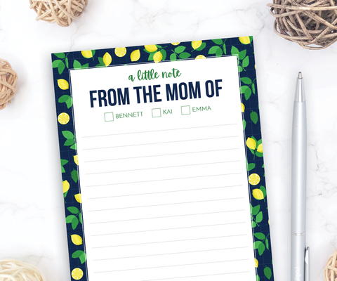 Personalized Mom Notepad • Lemons