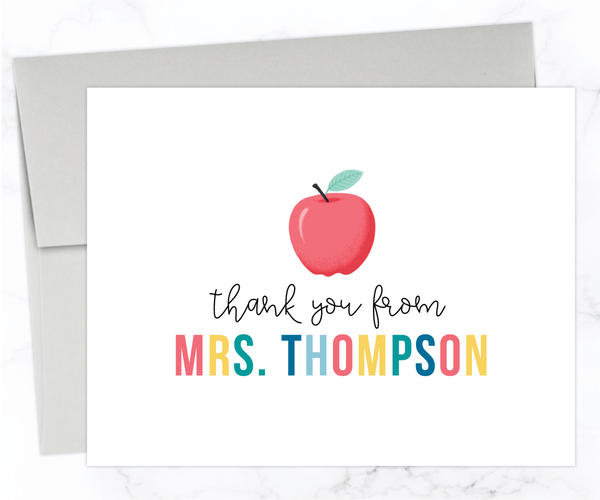 An Apple for Teacher • Folding Note Cards