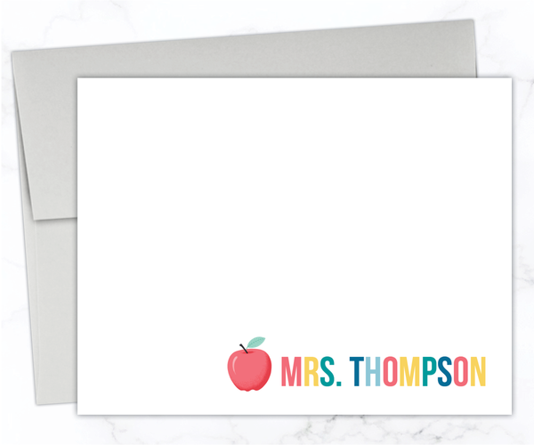 Apple for Teacher • Flat Note Cards