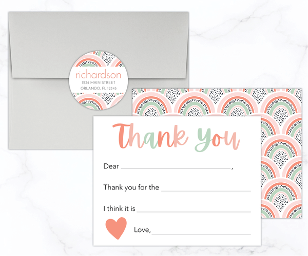 Art Deco • Fill-in-the-Blank Thank You Cards