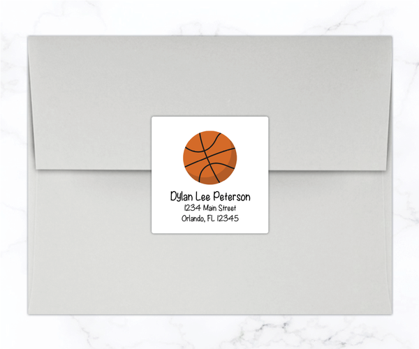 Basketball | Square Address Labels