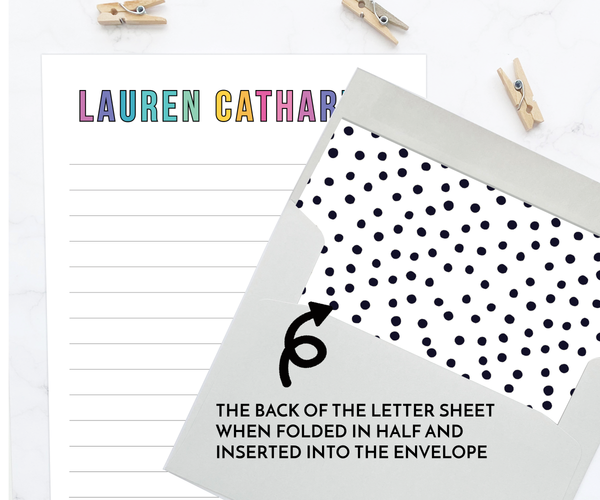 Kids Letter Writing Set • Polka Dot Stationery