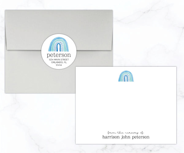 Blue Rainbow • Flat Note Cards