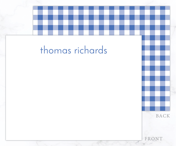 Blue Plaid • Flat Note Cards