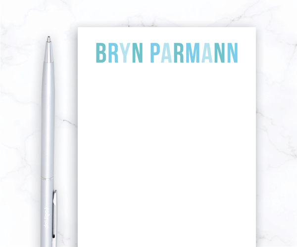 Personalized Notepad • Shades of Blue