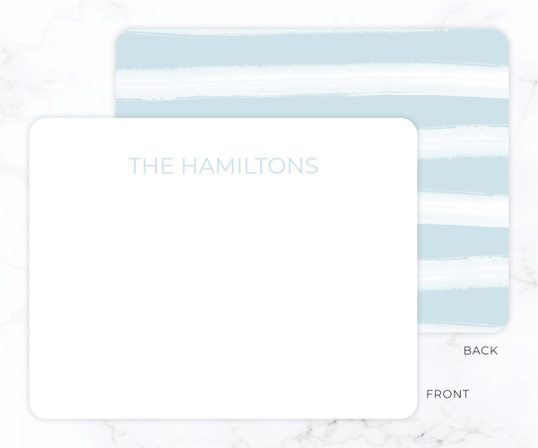 Watercolor Stripe • Flat Note Cards