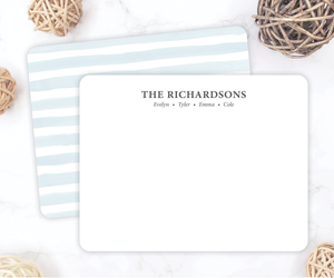 Watercolor Stripes • Flat Note Cards