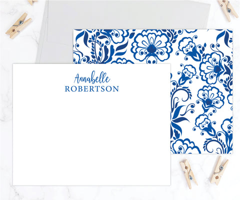 Blue & White • Flat Note Cards