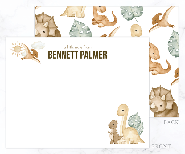 Neutral Dinos • Flat Note Cards