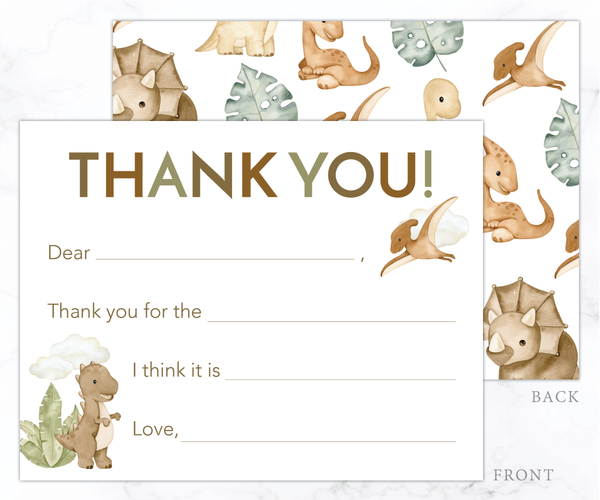 Boho Dino • Fill-in-the-Blank Thank You Cards