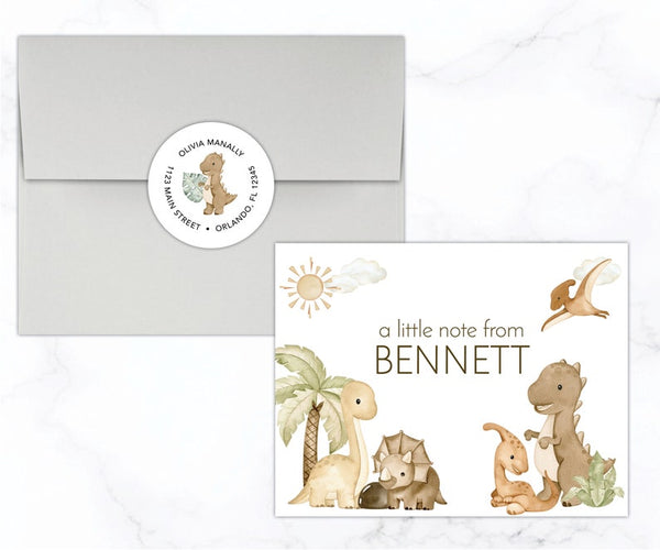 Neutral Dinos • Folding Note Cards