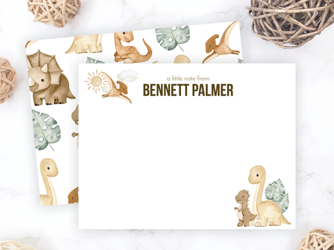 Neutral Dinos • Flat Note Cards