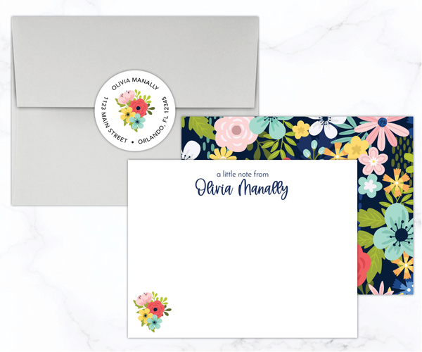 Bold Floral • Flat Note Cards
