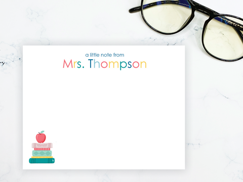 Book Lover Teacher • Flat Note Cards