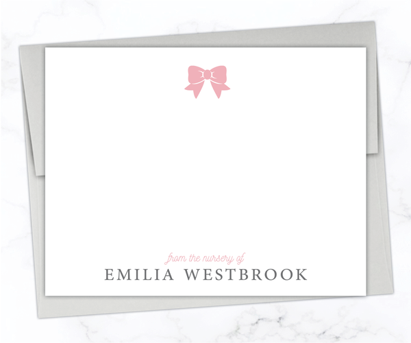 Pink Bow • Flat Note Cards
