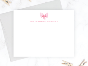 Watercolor Bow • Flat Note Cards
