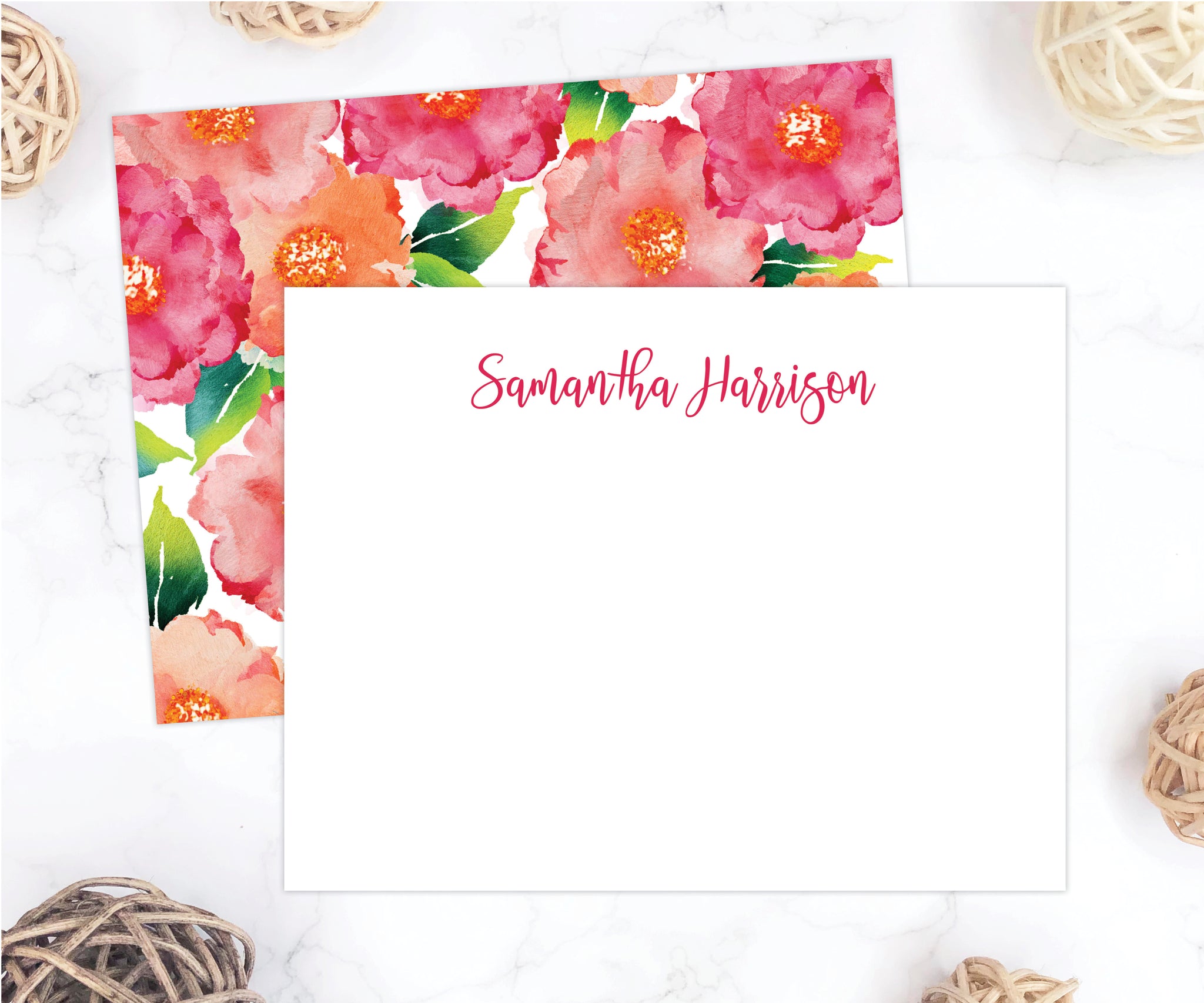 Bright Floral • Flat Note Cards