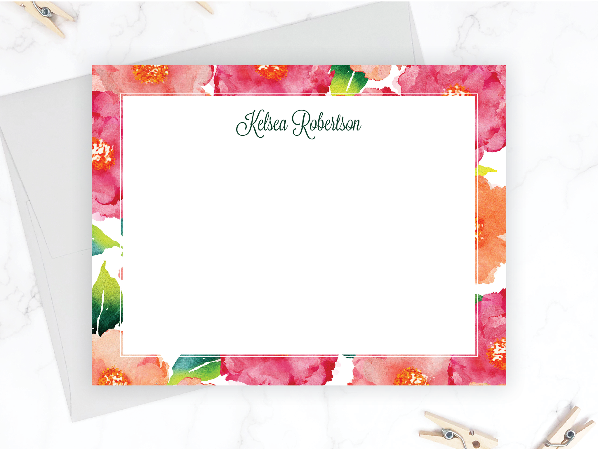 Vibrant Floral • Flat Note Cards