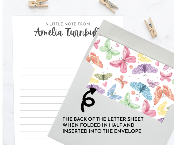Kids Letter Writing Set • Butterfly