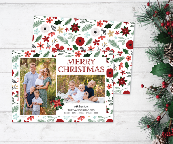 Floral • Holiday Photo Card