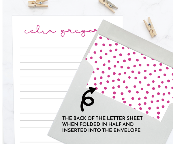 Kids Letter Writing Set • Polka Dot Stationery