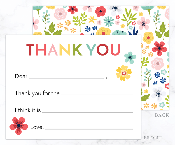 Colorful Floral • Fill-in-the-Blank Thank You Cards