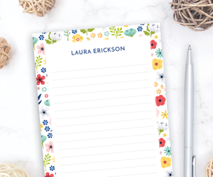 Personalized Notepad • Rainbow Floral