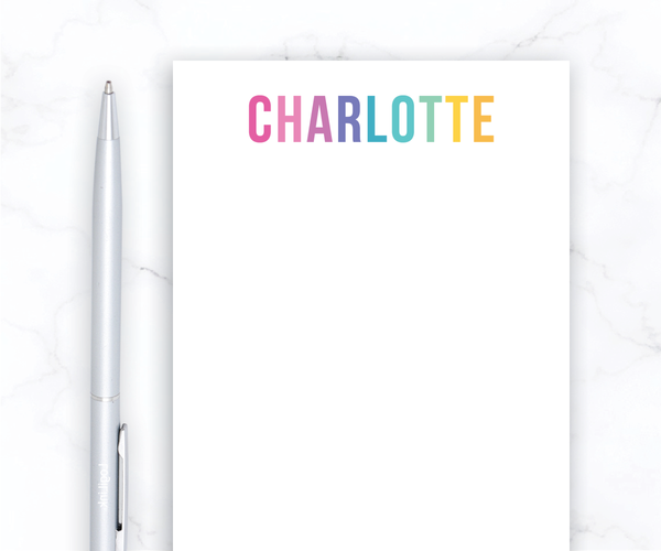 Personalized Notepad • Colorful Name