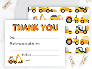 Construction • Fill-in-the-Blank Thank You Cards