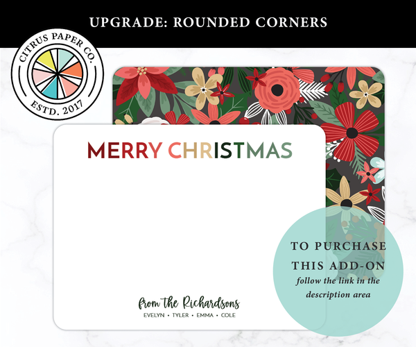 Holiday Floral • Flat Note Cards