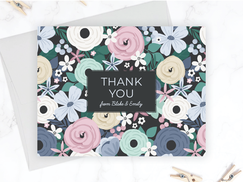 Purple Floral • Thank You Cards