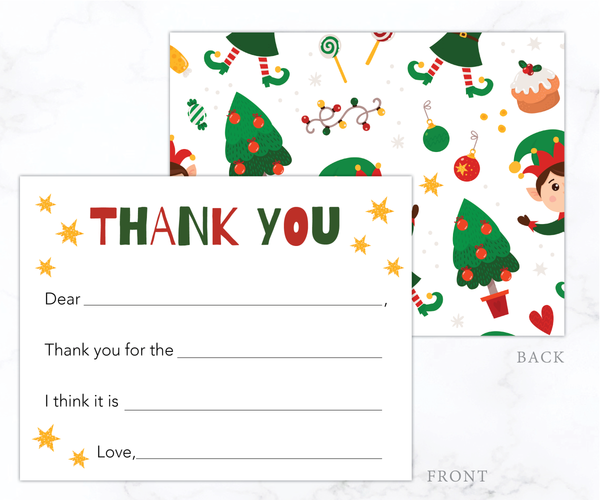 Elf • Fill-in-the-Blank Thank You Cards