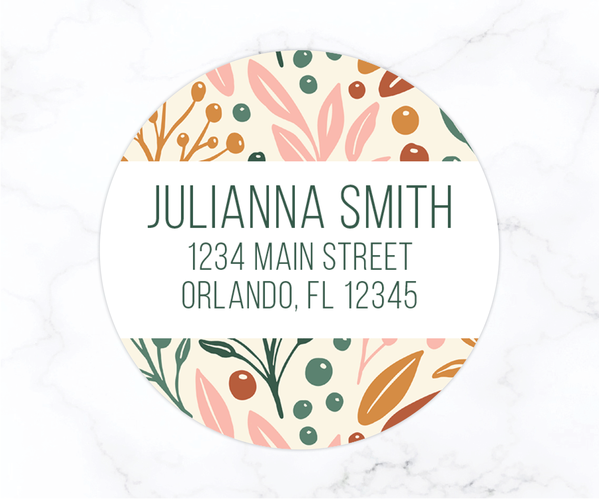 Fall Floral | Round Return Address Labels