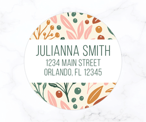 Fall Floral | Round Return Address Labels