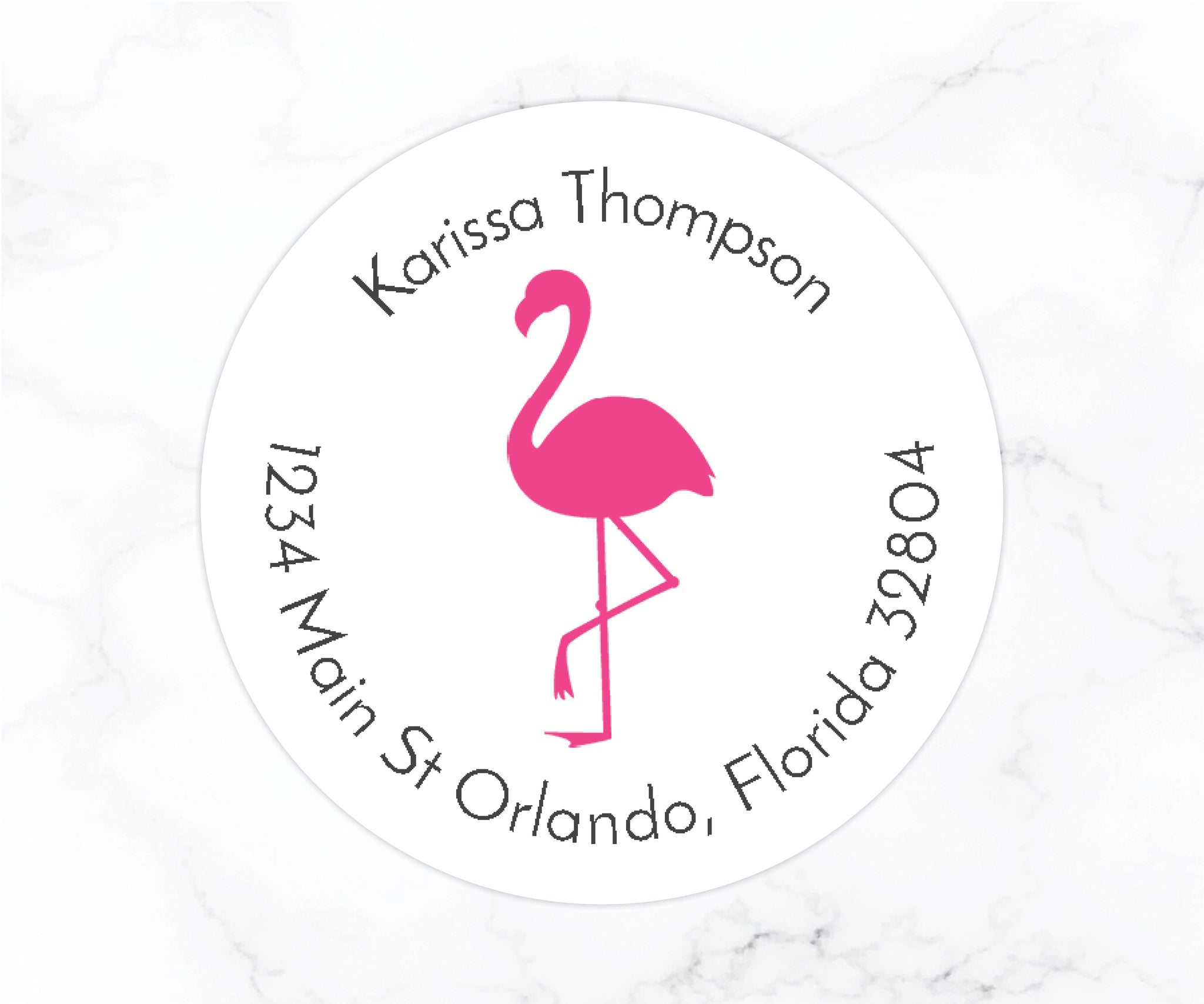 Flamingo | Round Return Address Labels