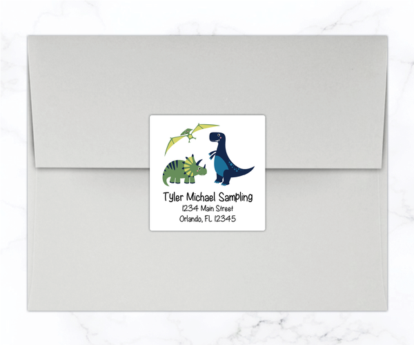 Dinosaur | Square Address Labels