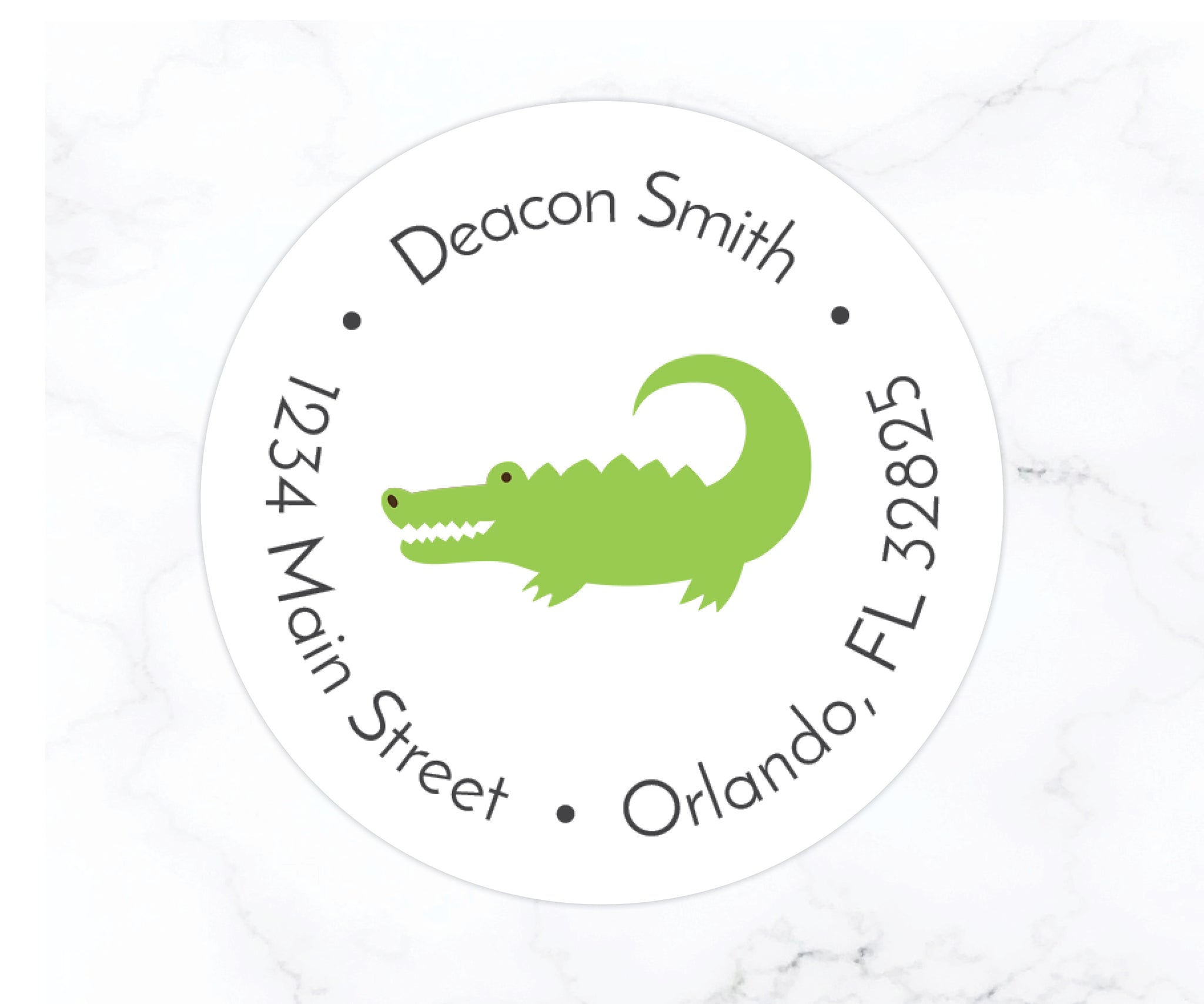 Alligator | Round Return Address Labels