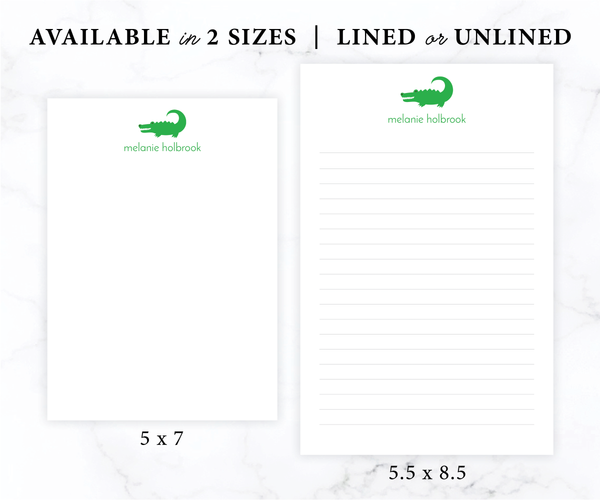 Personalized Notepad • Alligator