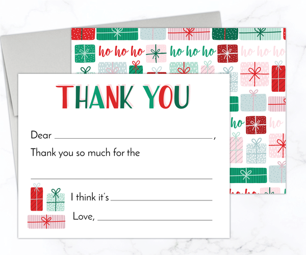 Gifts • Fill-in-the-Blank Thank You Cards