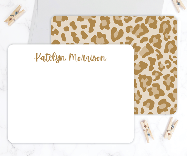 Gold Leopard • Flat Note Cards