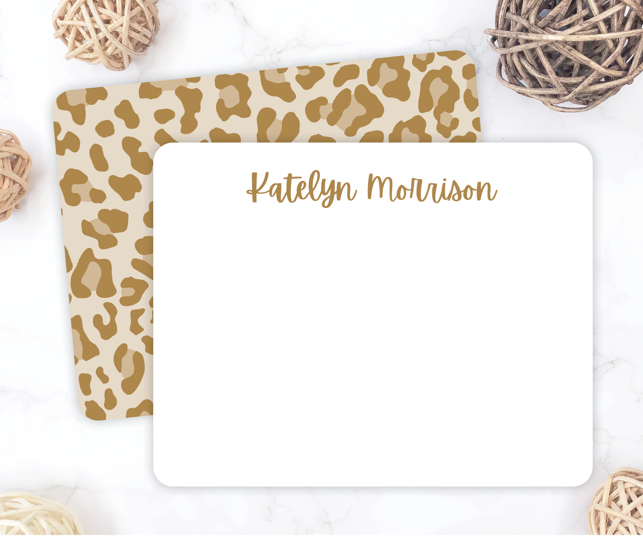 Gold Leopard • Flat Note Cards