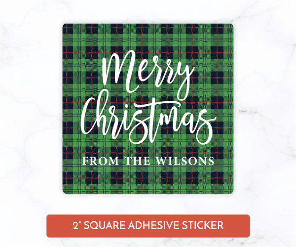Green Plaid • Holiday Gift Labels