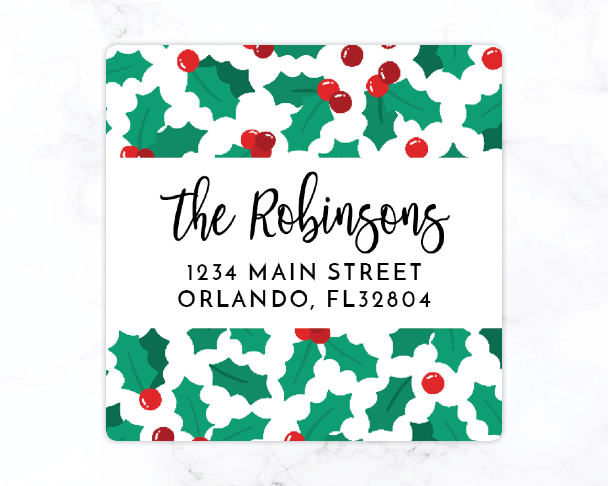 Holly | Holiday Return Address Labels